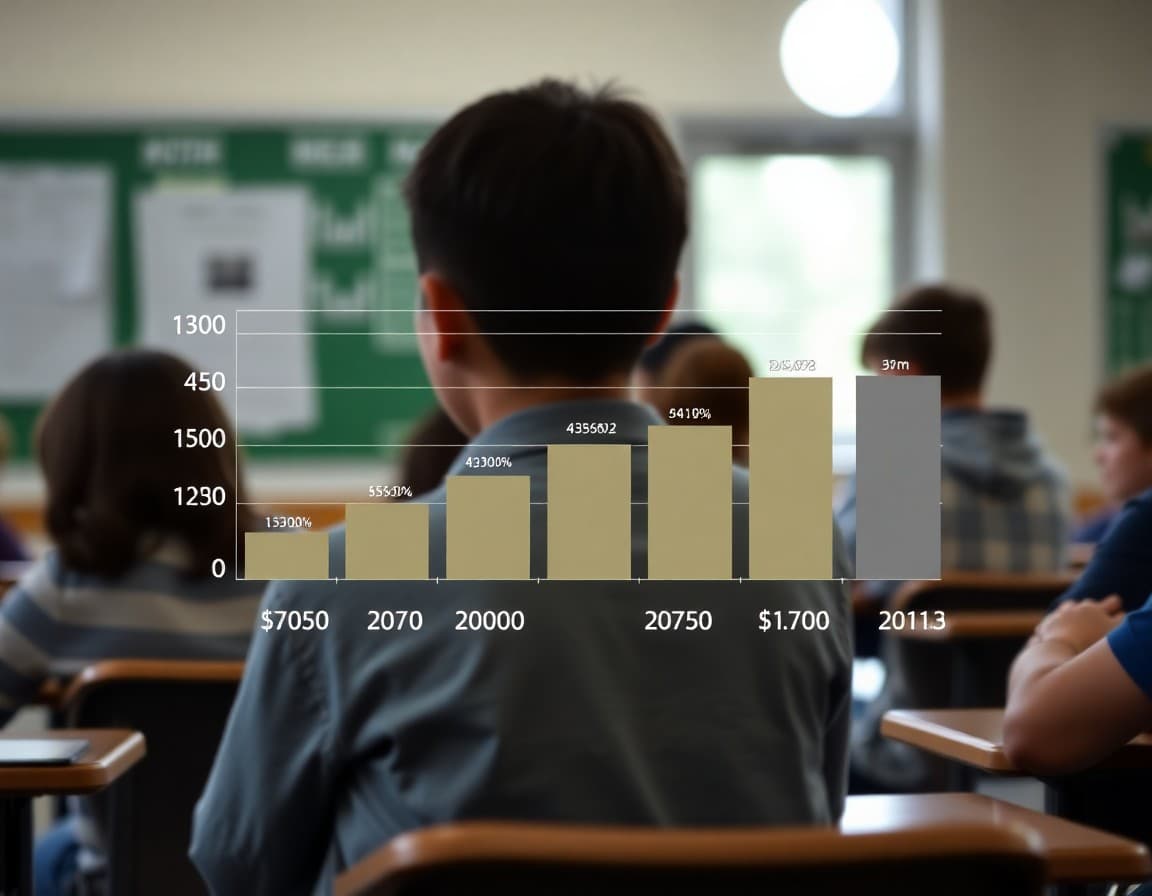 School behavior data chart showing reduction in office discipline referrals over the school year