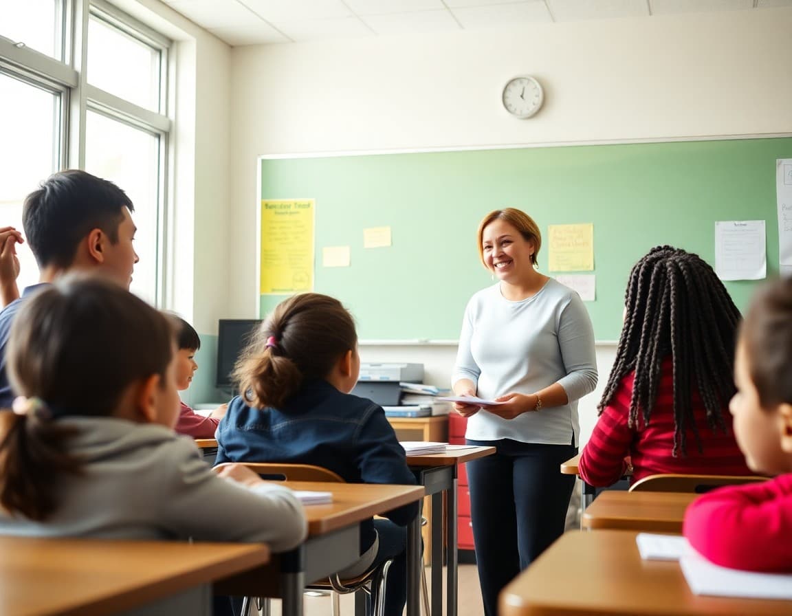 A new teacher meeting students on the first day of taking over a classroom mid-year