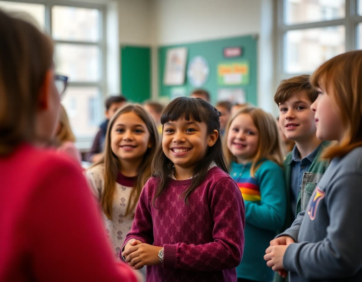 Families and students at a November school family engagement event celebrating the semester
