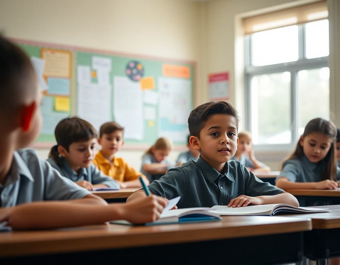 Students engaged in first-month classroom activities during September