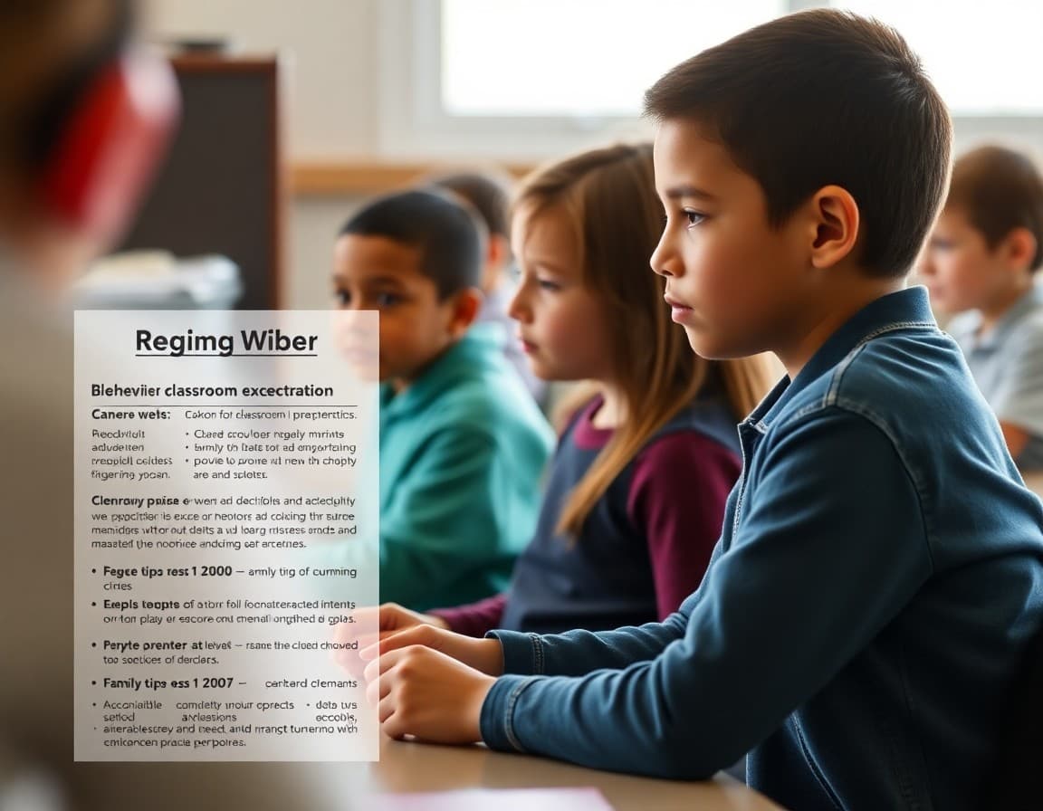 Behavior newsletter update with classroom expectations, praise highlights, and family tips