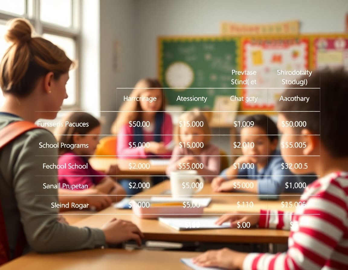 PTA budget breakdown chart showing how fundraising money is allocated to school programs