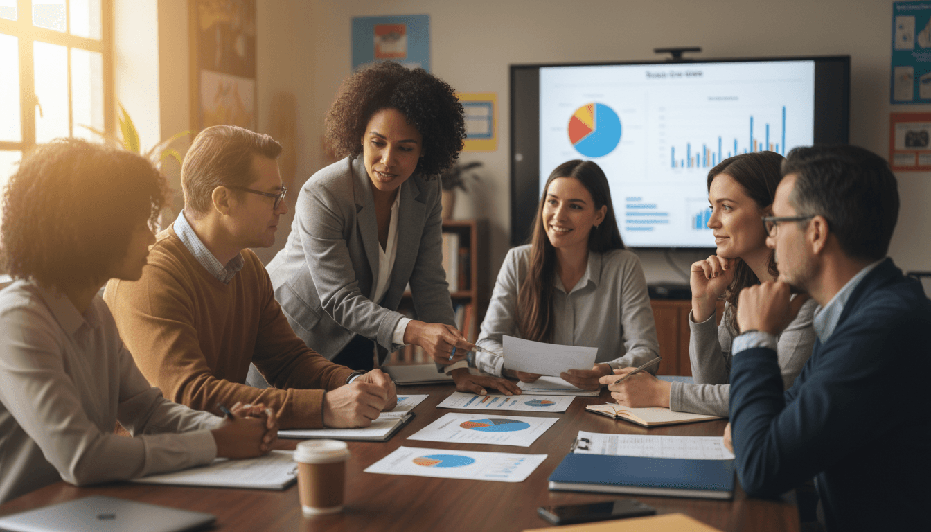 A PTA scholarship recipient receiving a check from PTA leaders at a school ceremony