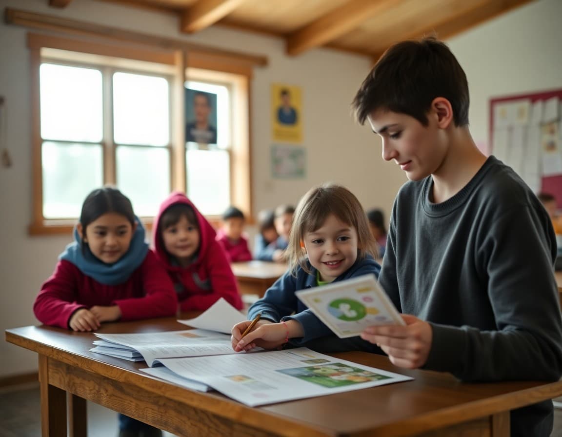 Title I family engagement documents at a remote Alaska village school with bilingual materials