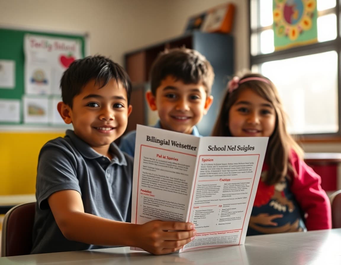 Bilingual Title I school newsletter in English and Spanish at an Arizona elementary school