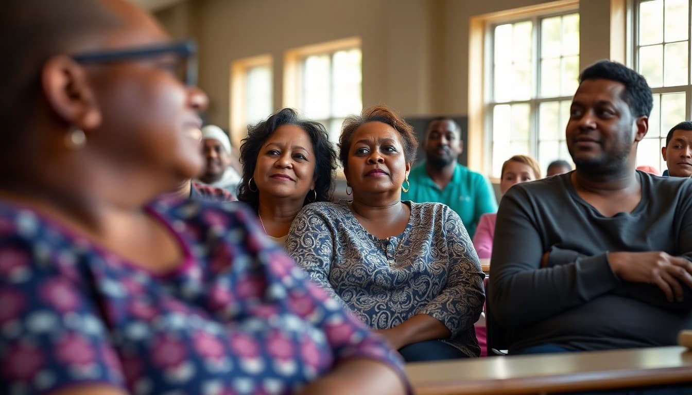 Georgia Title I school parents attending a family engagement night at a rural south Georgia elementary school