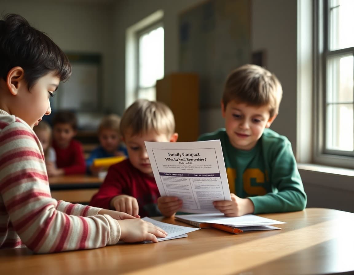 Title I family compact documents and school newsletter at a rural eastern Kentucky elementary school
