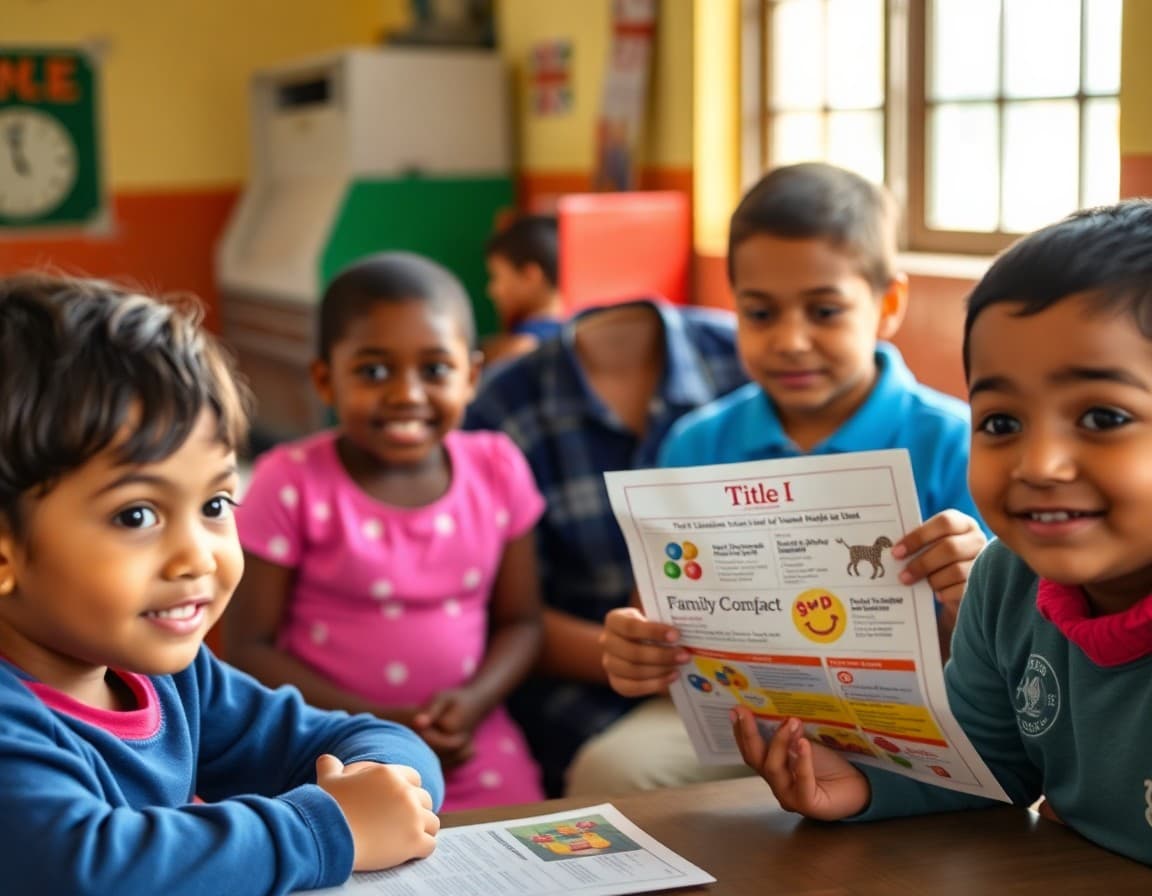 Title I family compact and school newsletter at a Louisiana rural school with bilingual materials