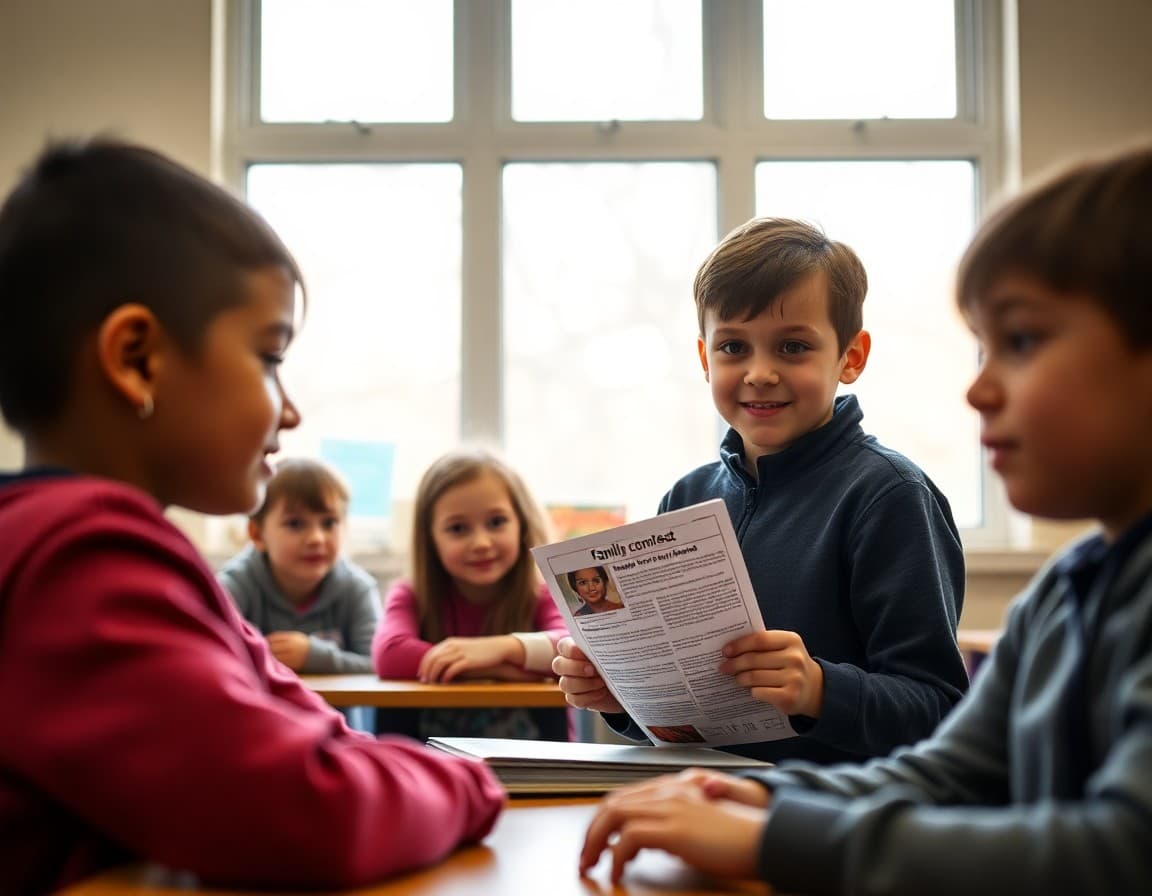 Title I family compact and multilingual school newsletter at a Portland Maine elementary school