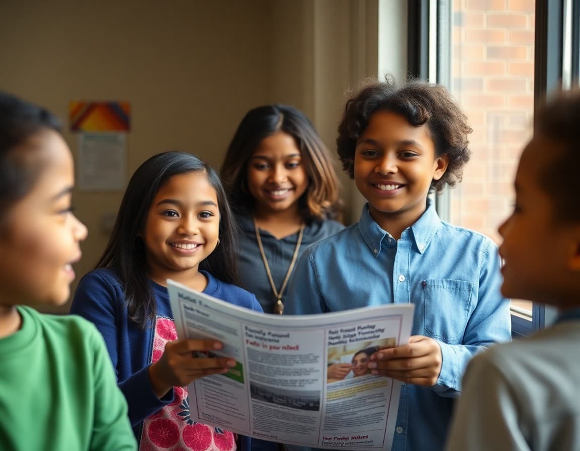 Title I family compact and multilingual newsletter at a Michigan urban school office