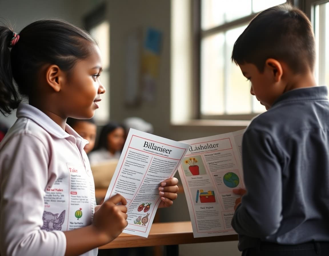 Bilingual school newsletter materials at a North Carolina coastal plain school serving Hispanic farmworker families