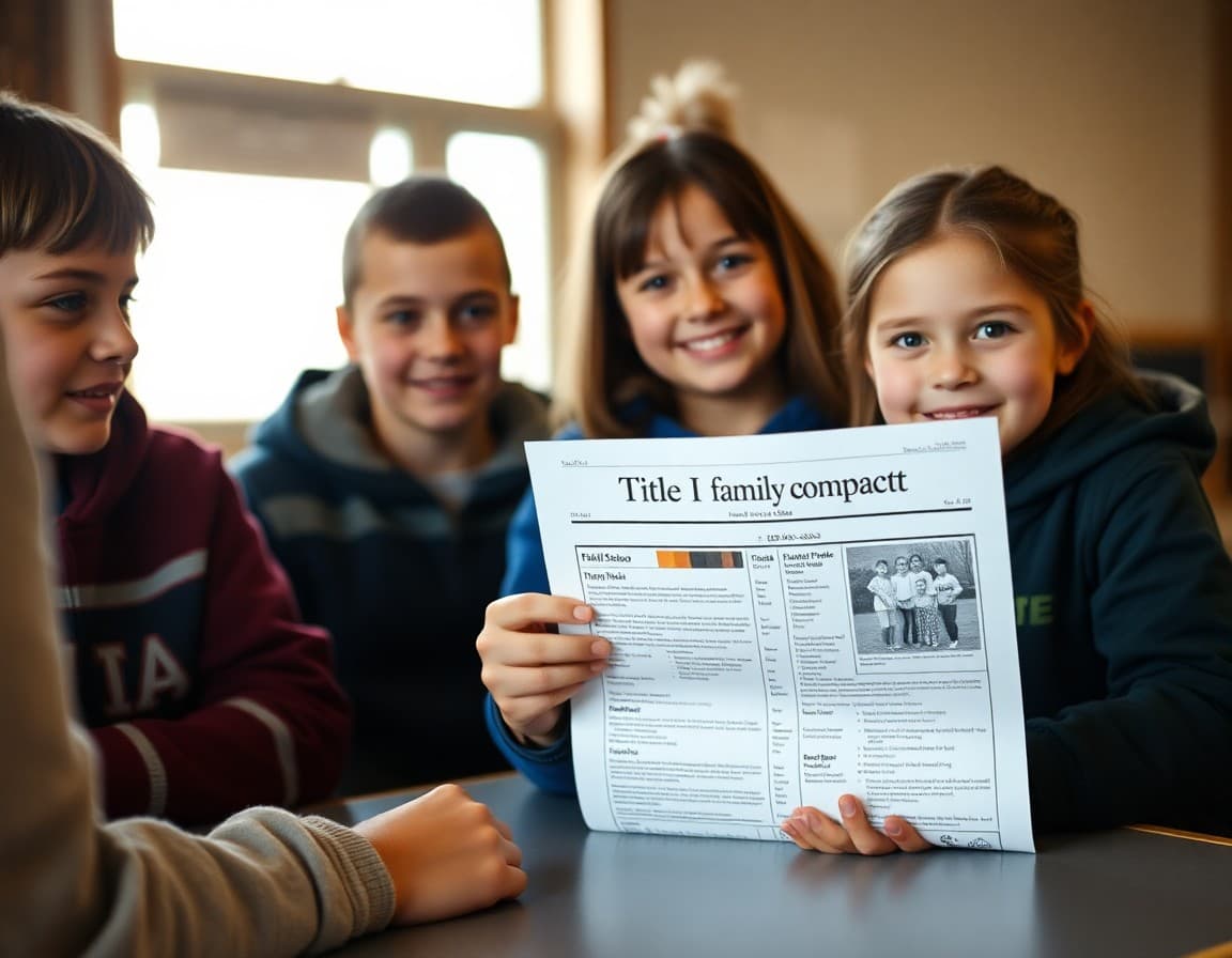 Title I family compact and school newsletter at a rural North Dakota reservation school