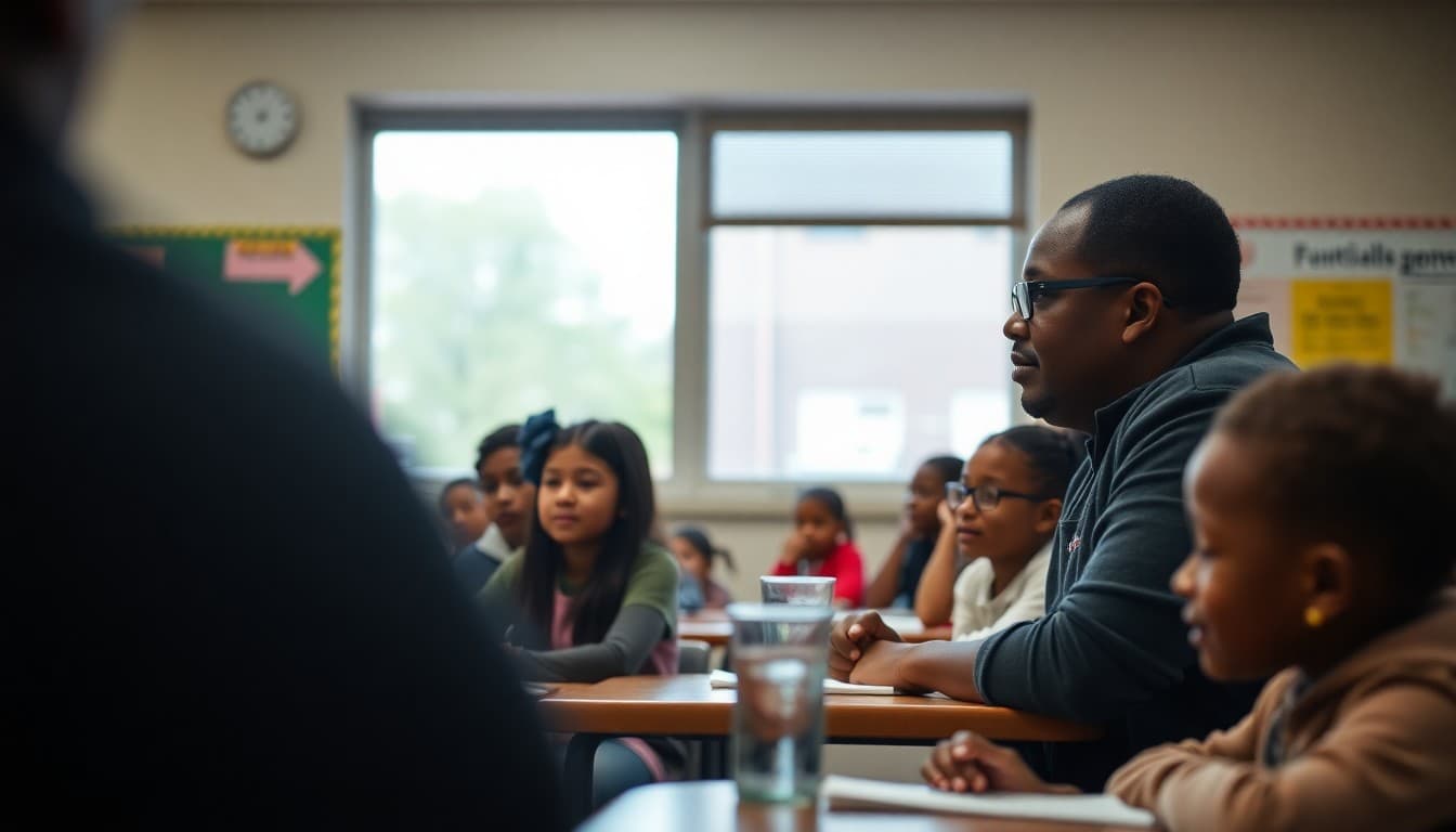 New Jersey Title I school parents at a family engagement night in a Camden urban elementary school