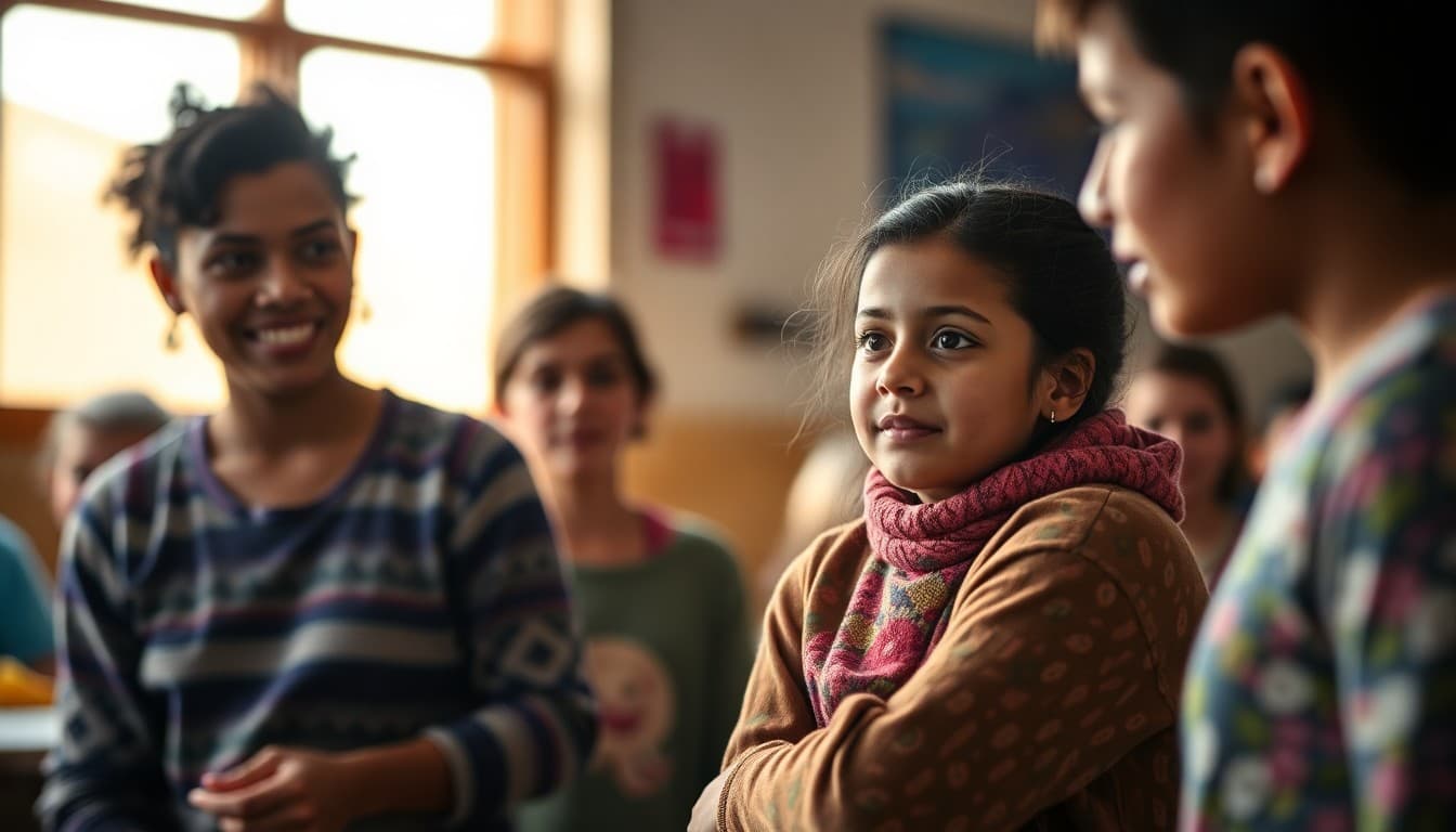 New Mexico Title I school families at a community engagement night at a rural New Mexico Pueblo school