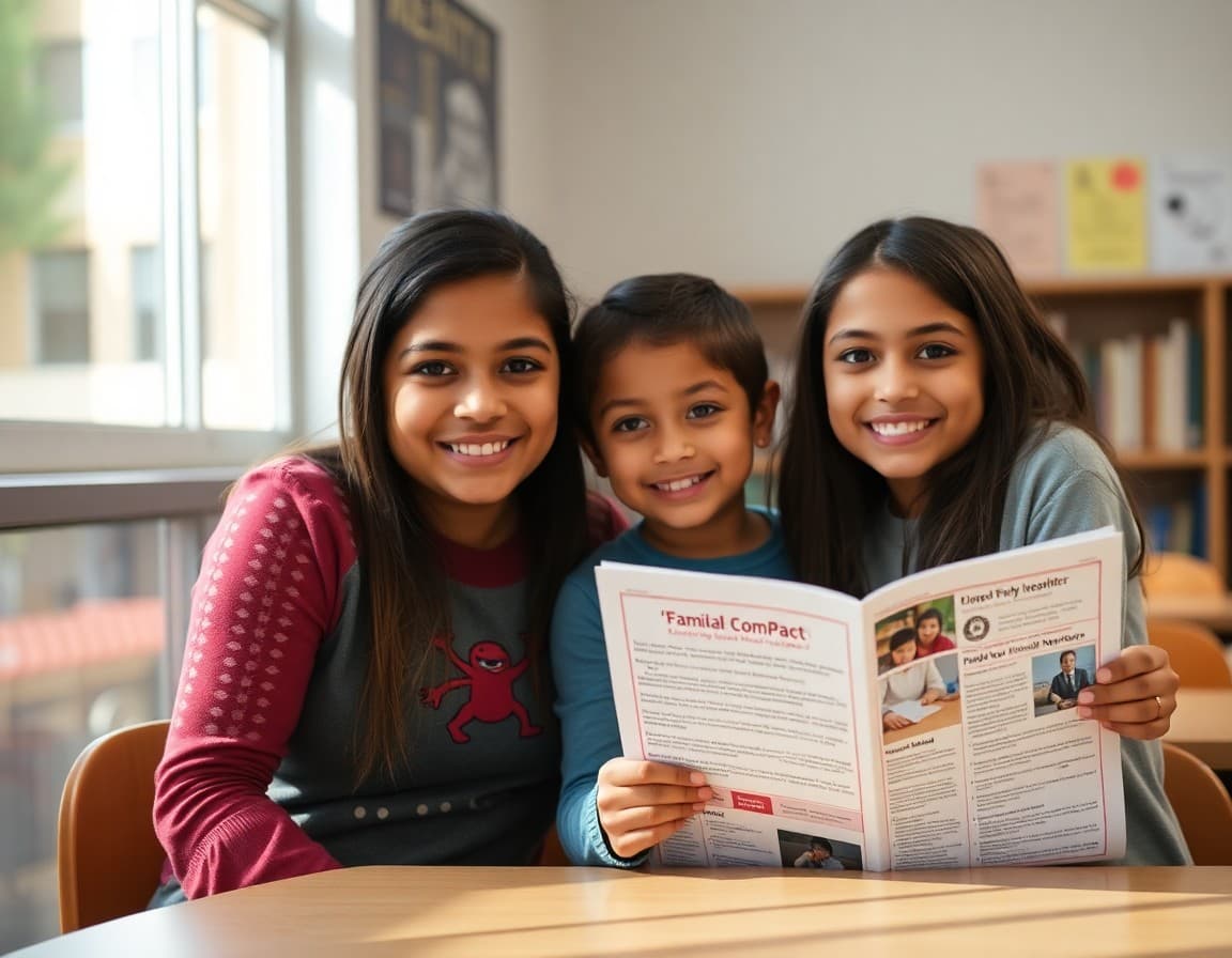Bilingual Title I family compact and school newsletter at a Nevada urban elementary school