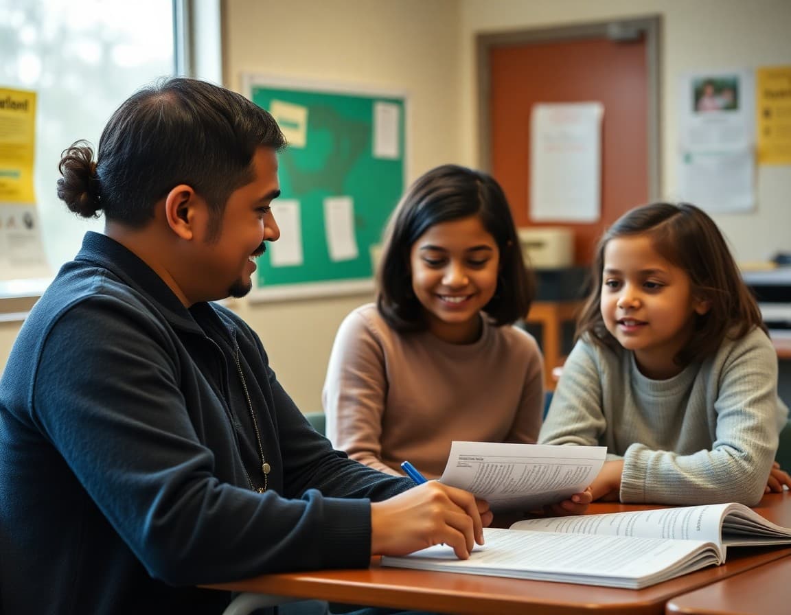 Title I family compact and multilingual school newsletter at an Ohio urban school office