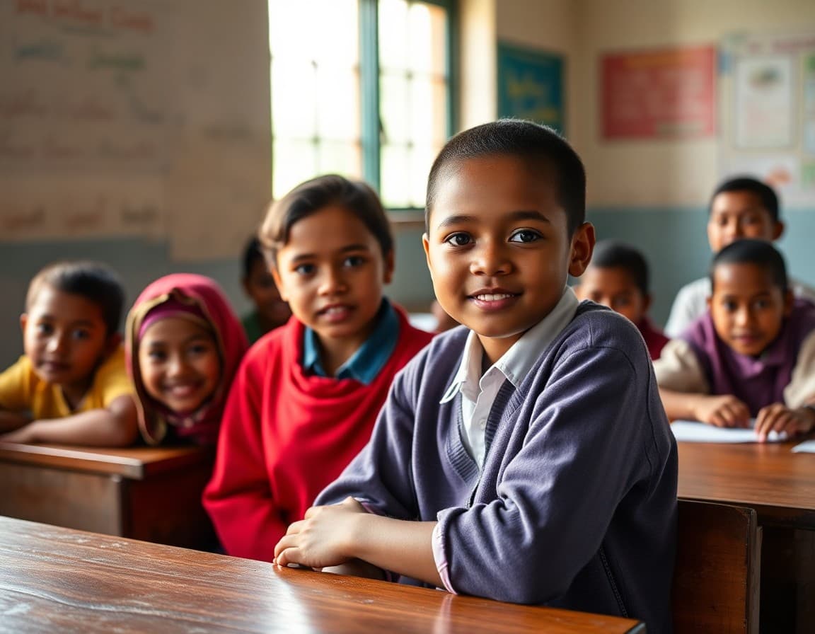 Rural school annual report document with local community photos and performance data