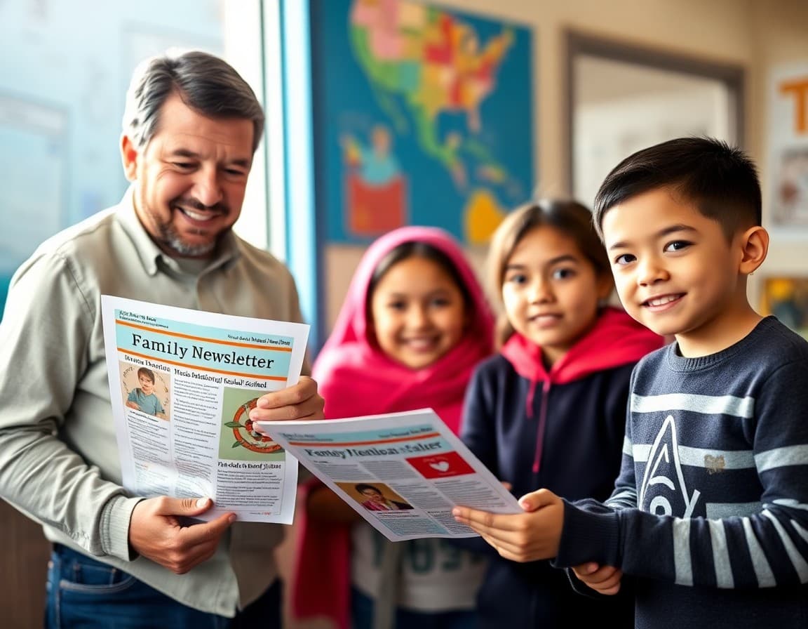 Title I family compact and bilingual school newsletter at a Utah rural school near the Navajo Nation