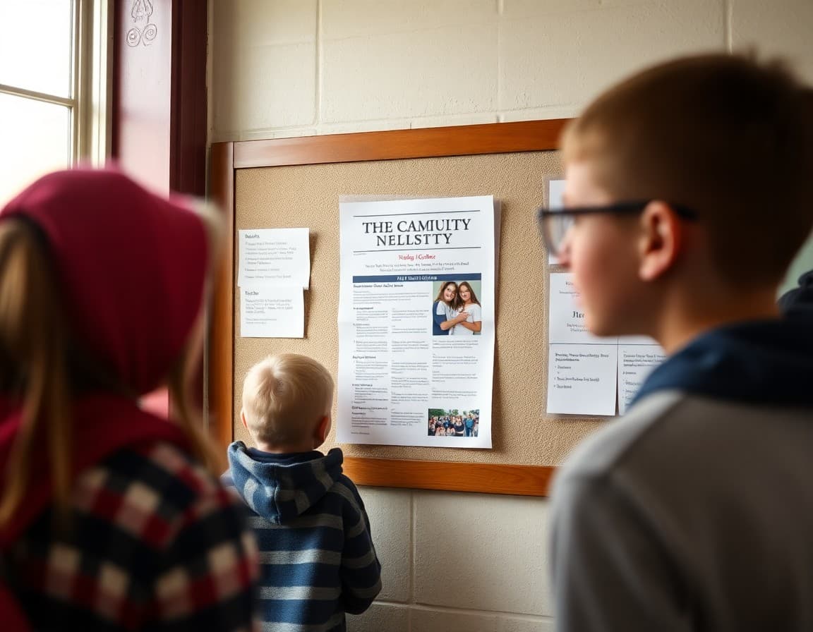 Newsletter on a bulletin board in a West Virginia coalfield Title I school