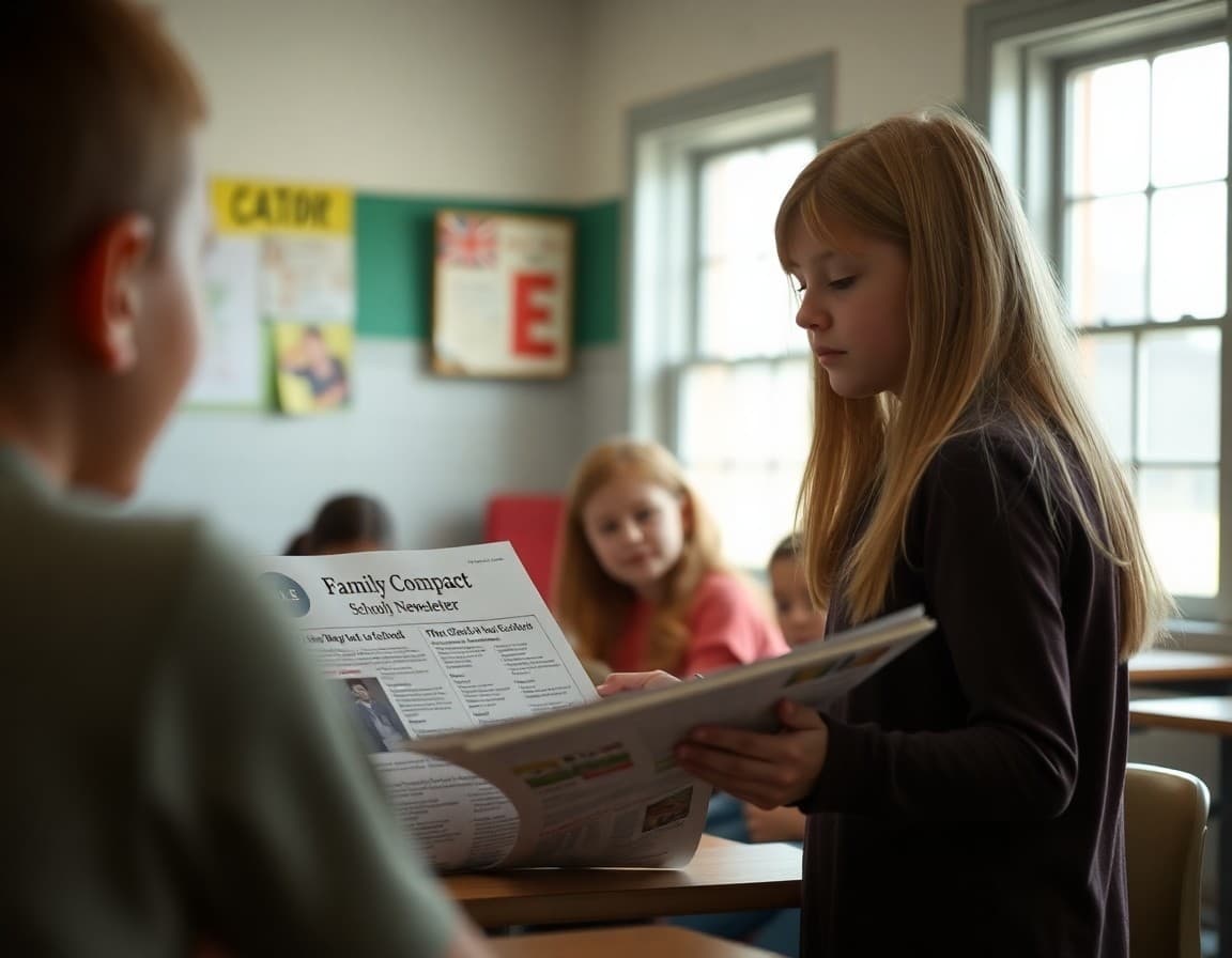 Title I family compact and school newsletter at a West Virginia rural coal county elementary school