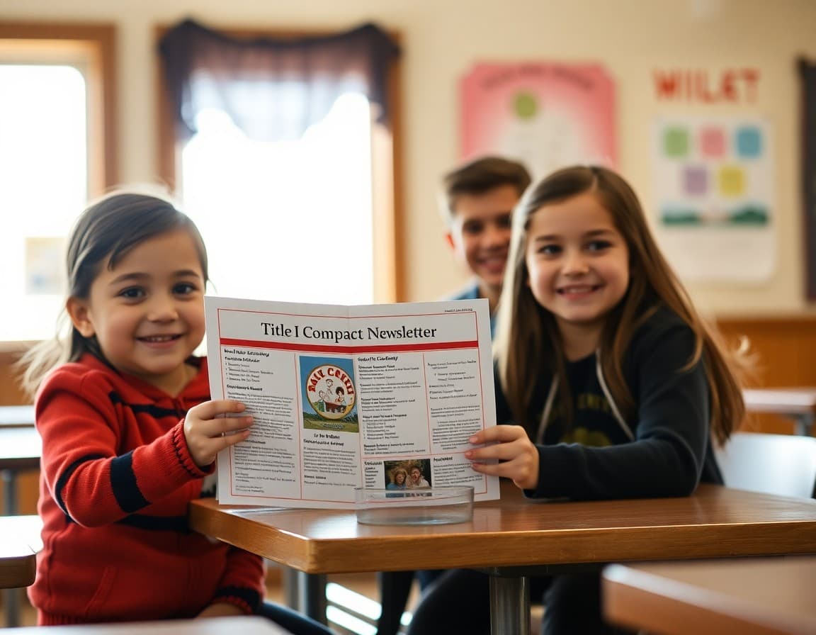 Title I family compact and school newsletter at a Wyoming rural reservation school