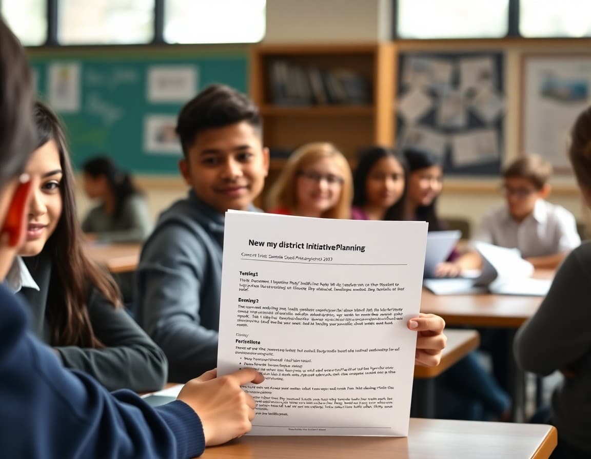 A new district initiative planning document with goals and implementation timelines