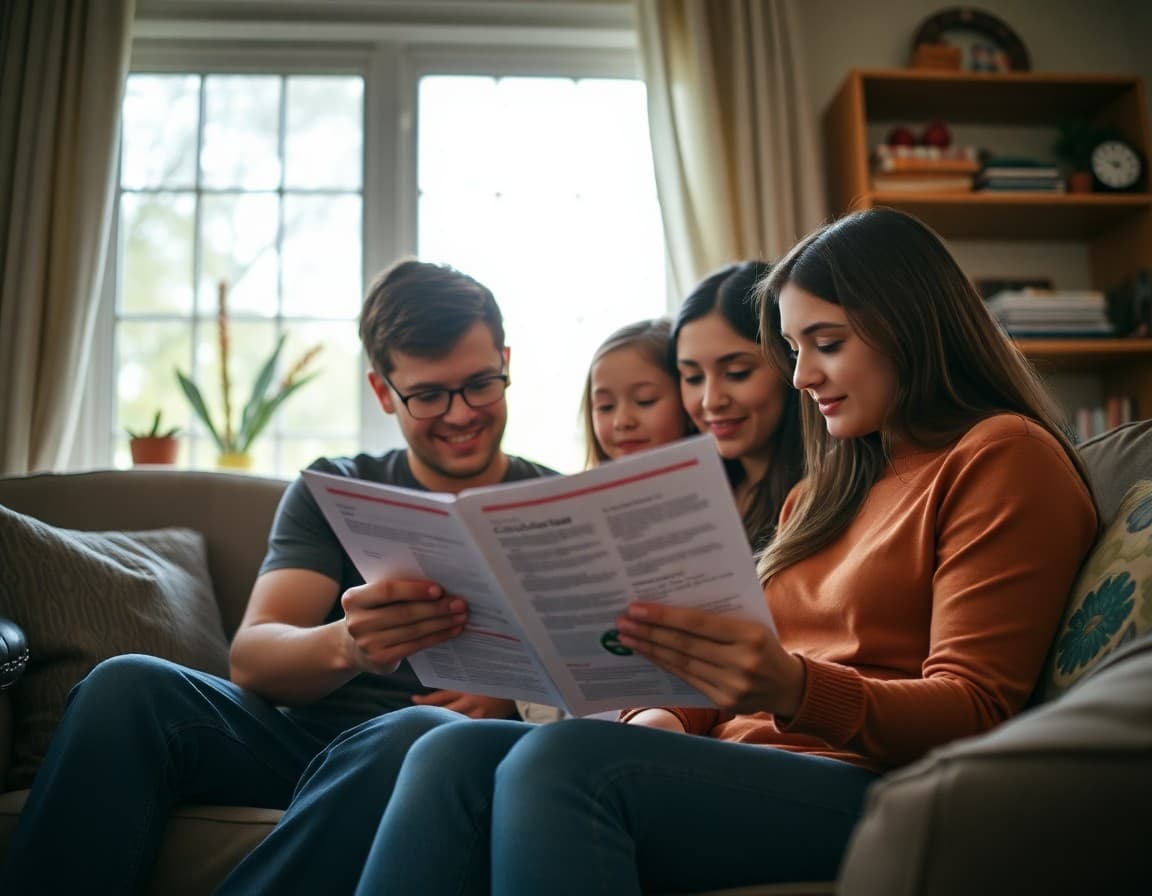 Ohio family reading a school counselor newsletter at home