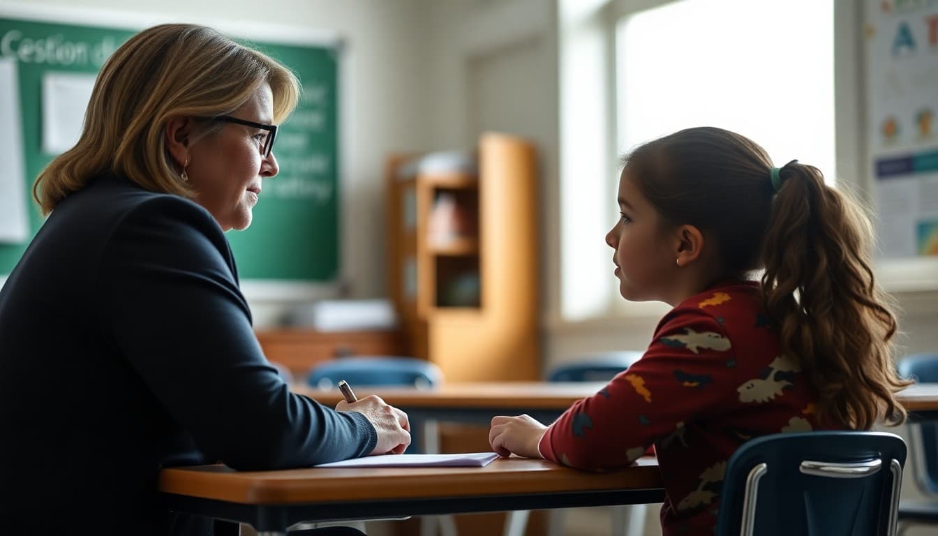 School counselor meeting with a military family student during a parent deployment period