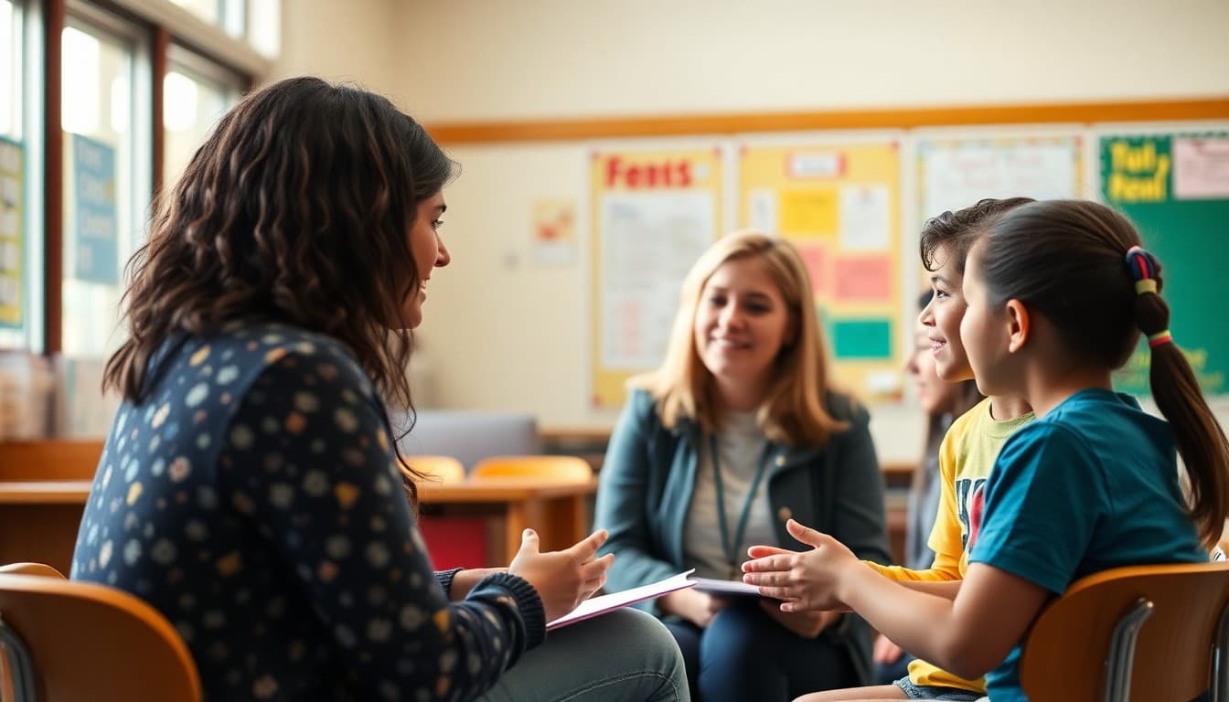 School counselor meeting with students and celebrating National School Counseling Week