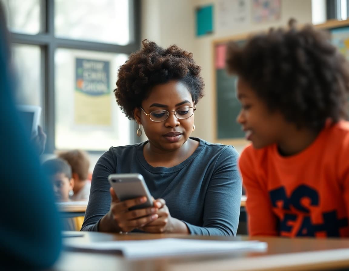Parent looking up a community mental health resource on a phone