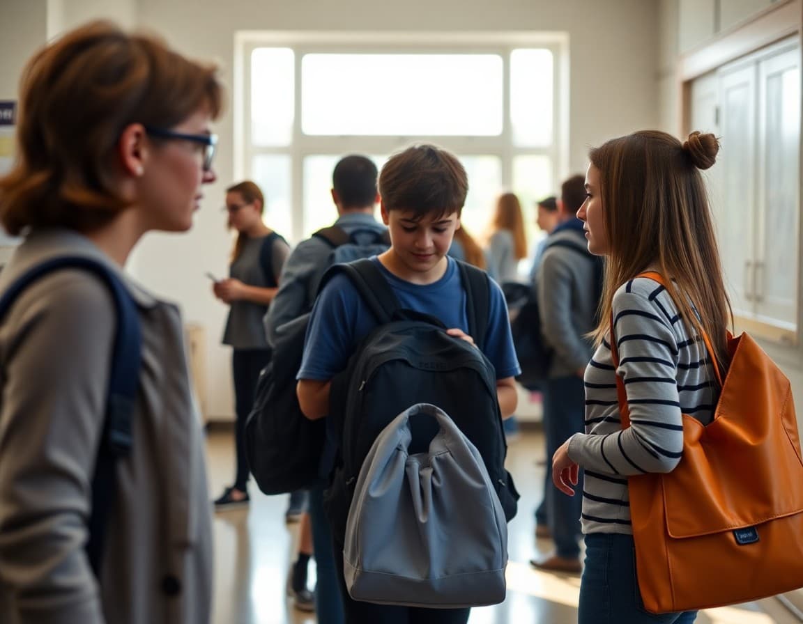 Bag search policy newsletter template explaining screening procedures and student rights