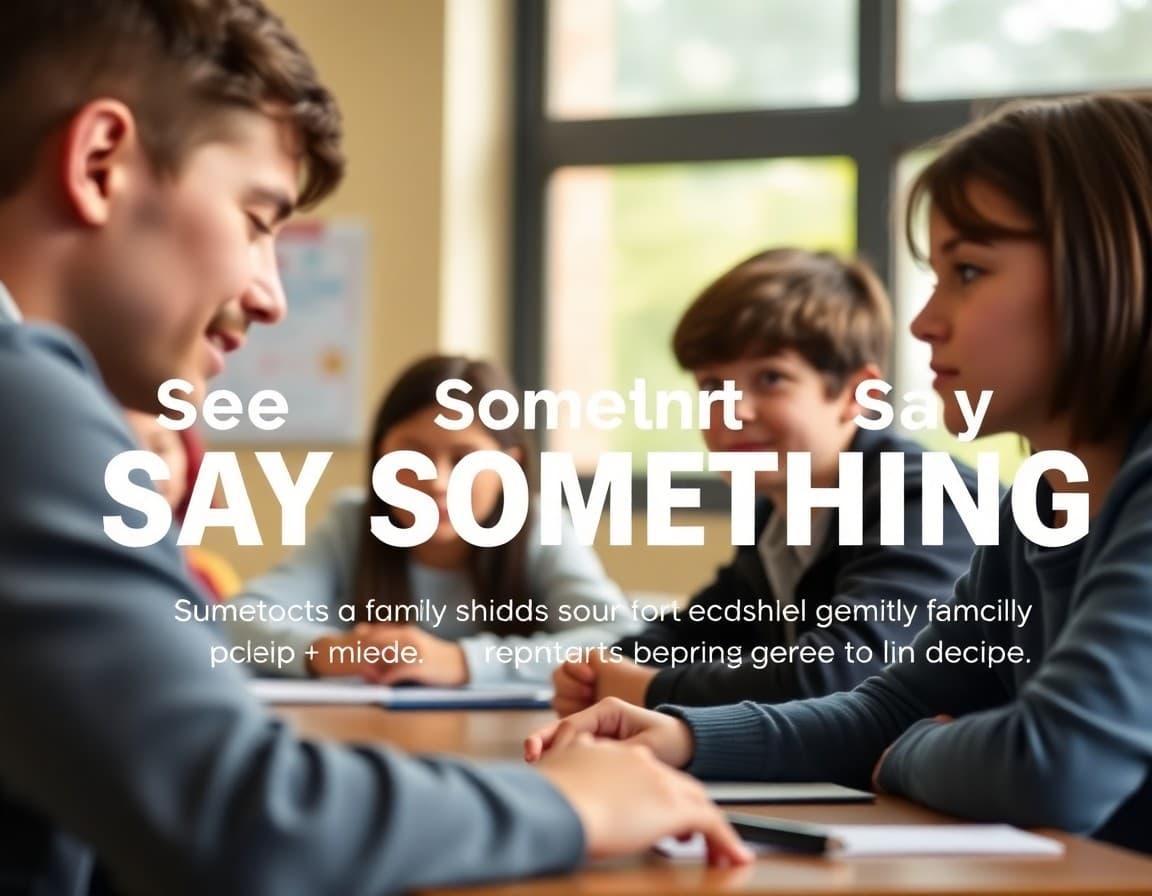 See Something Say Something newsletter template showing reporting steps for students and families