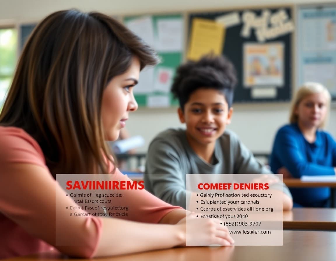 Suicide prevention newsletter template with warning signs and resource contact information