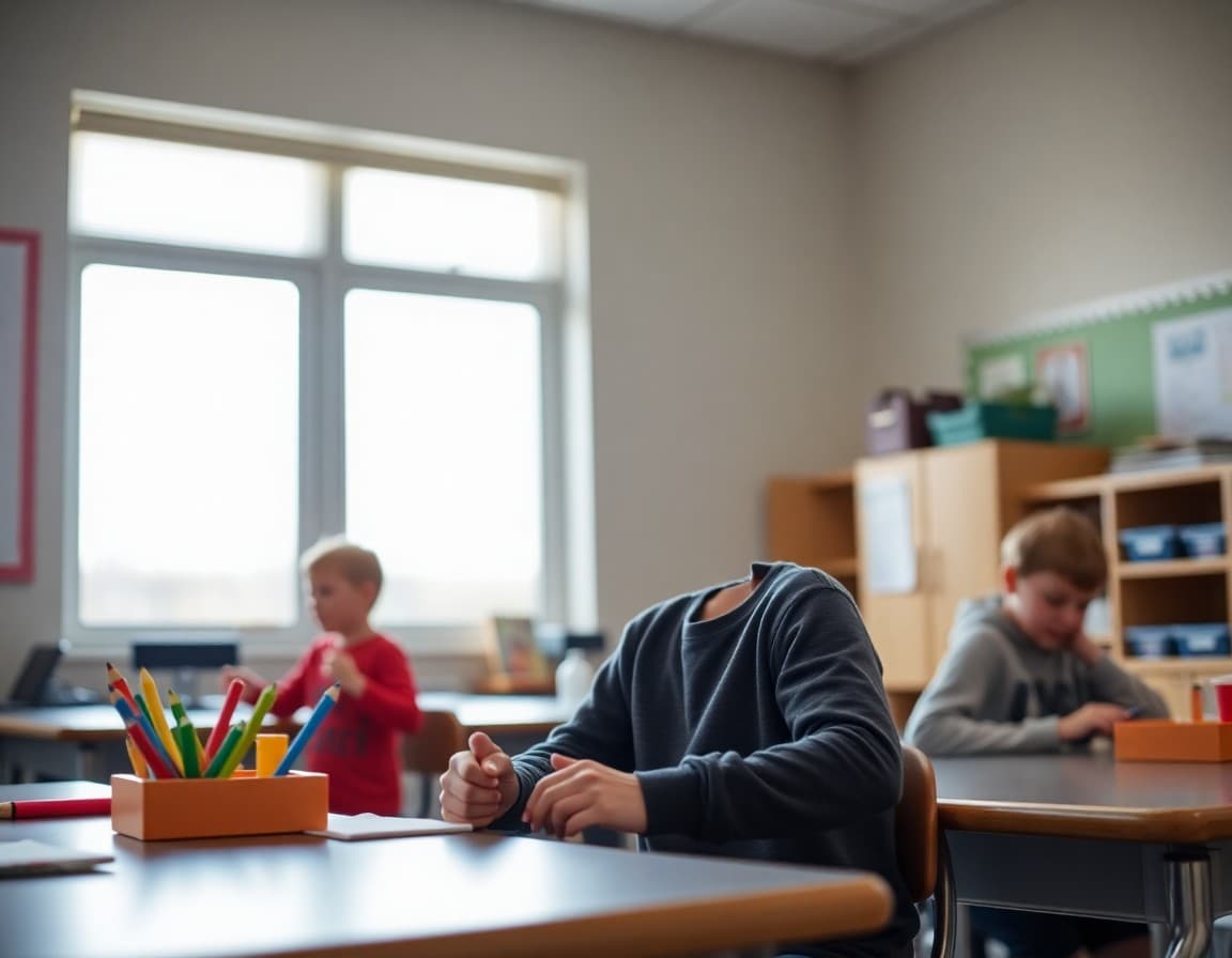 North Dakota special education classroom with adaptive materials and student learning tools