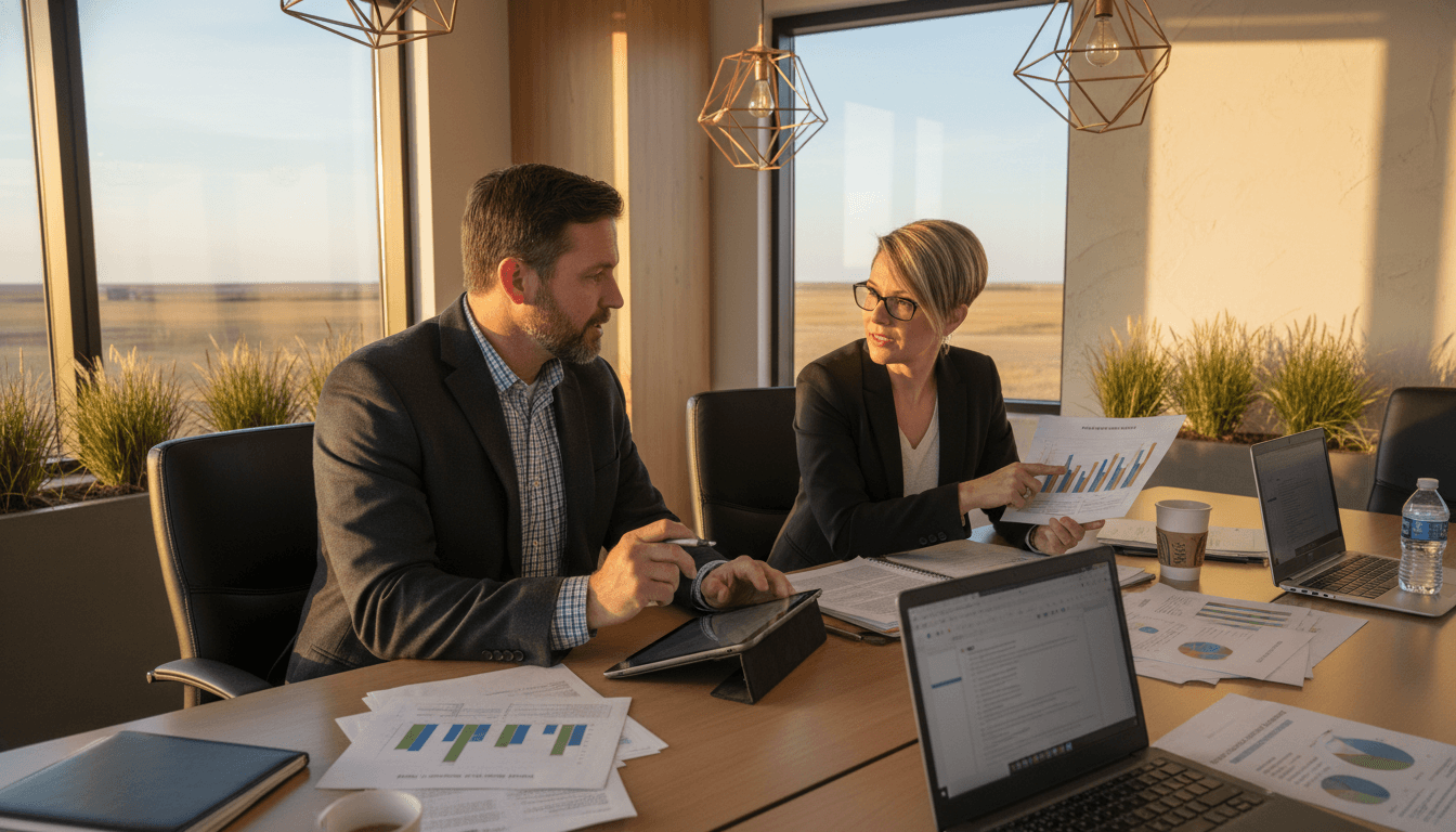 North Dakota elementary teachers reviewing NDSA score reports at a meeting table