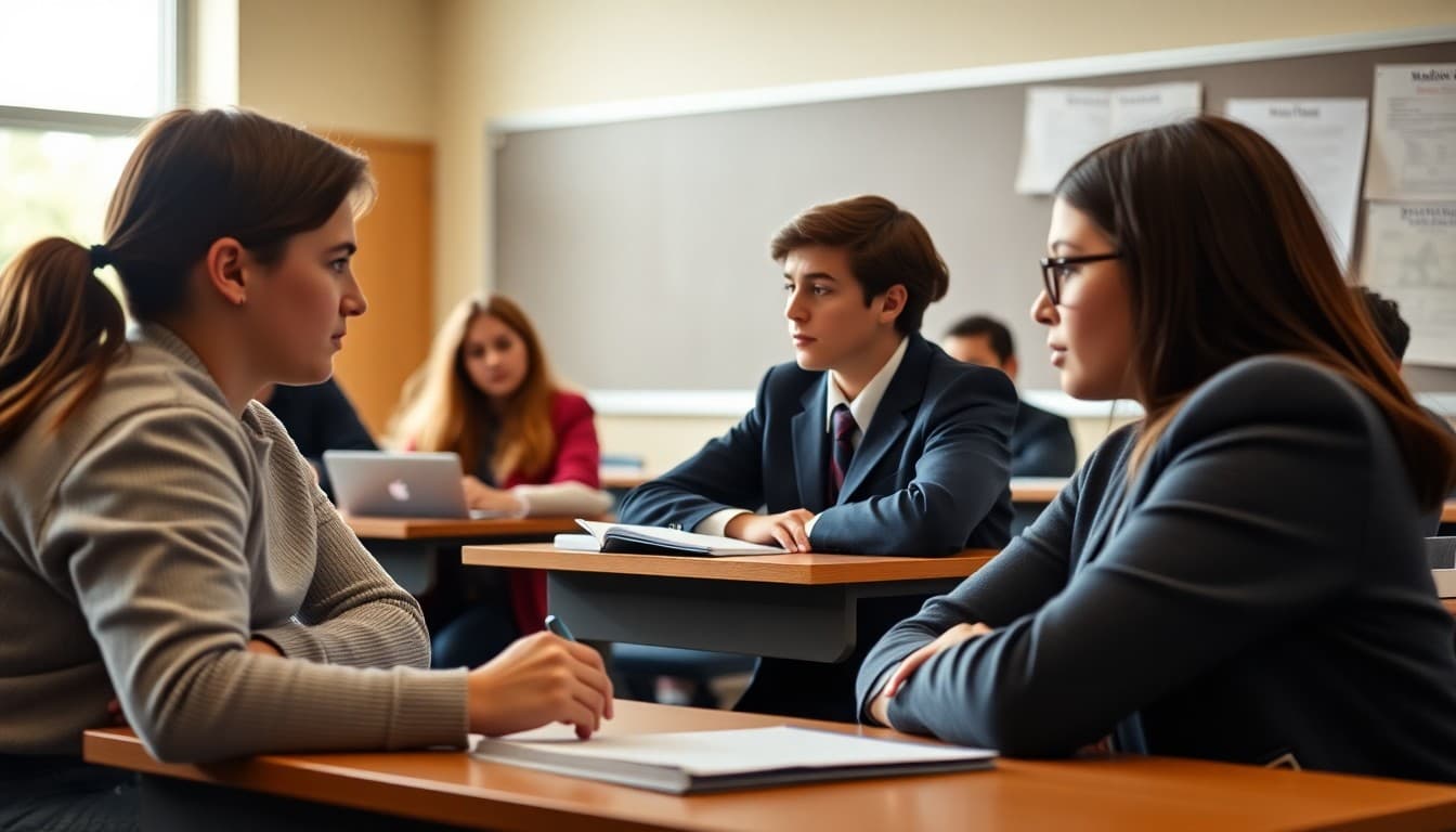 Student mock trial team members practicing legal arguments before a regional competition