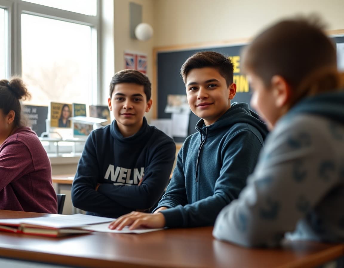 Student-created visual timeline connecting historical events to present-day outcomes in April class