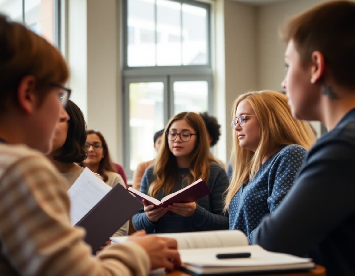 Choir newsletter topic list organized by fall, winter, and spring phases on a planner