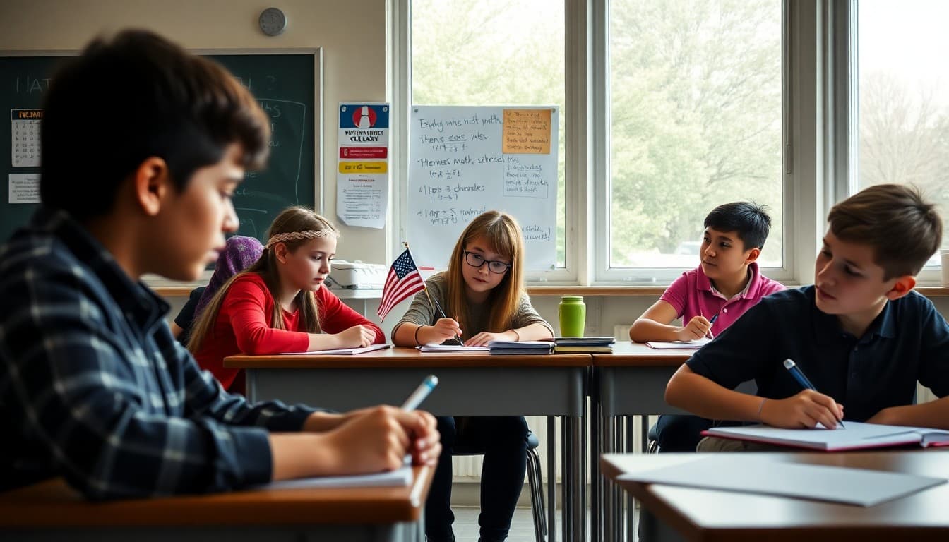Math classroom celebrating a national awareness month with thematic math problem activities