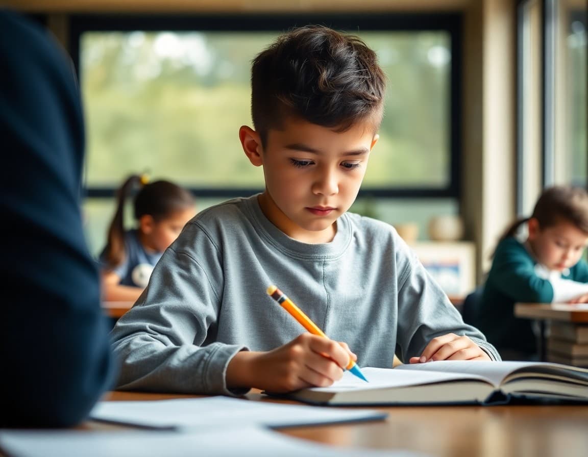 Student writing portfolio with year-long collected pieces and a self-reflection on growth