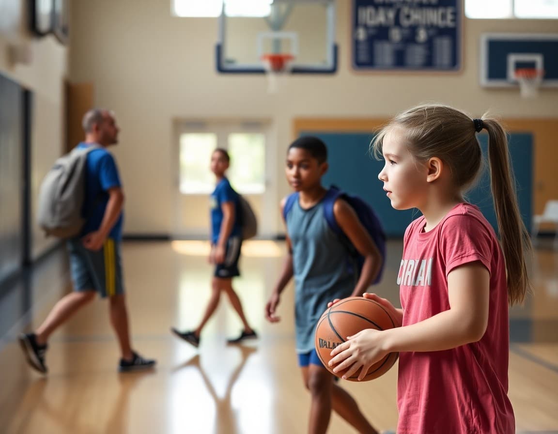 Sample PE newsletter with basketball unit description and dress code section