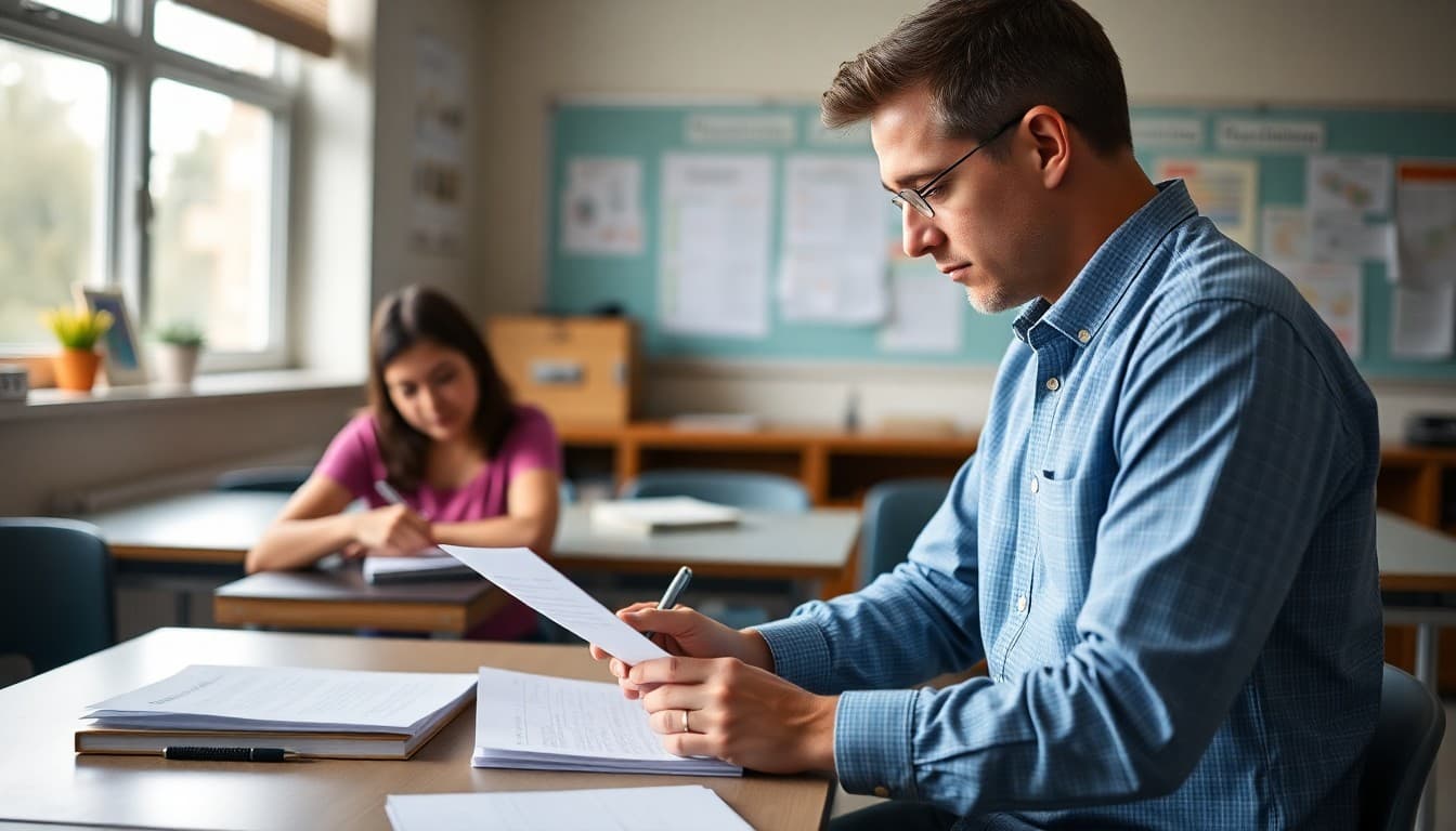 Psychology teacher preparing summer observation assignment with behavioral science resources