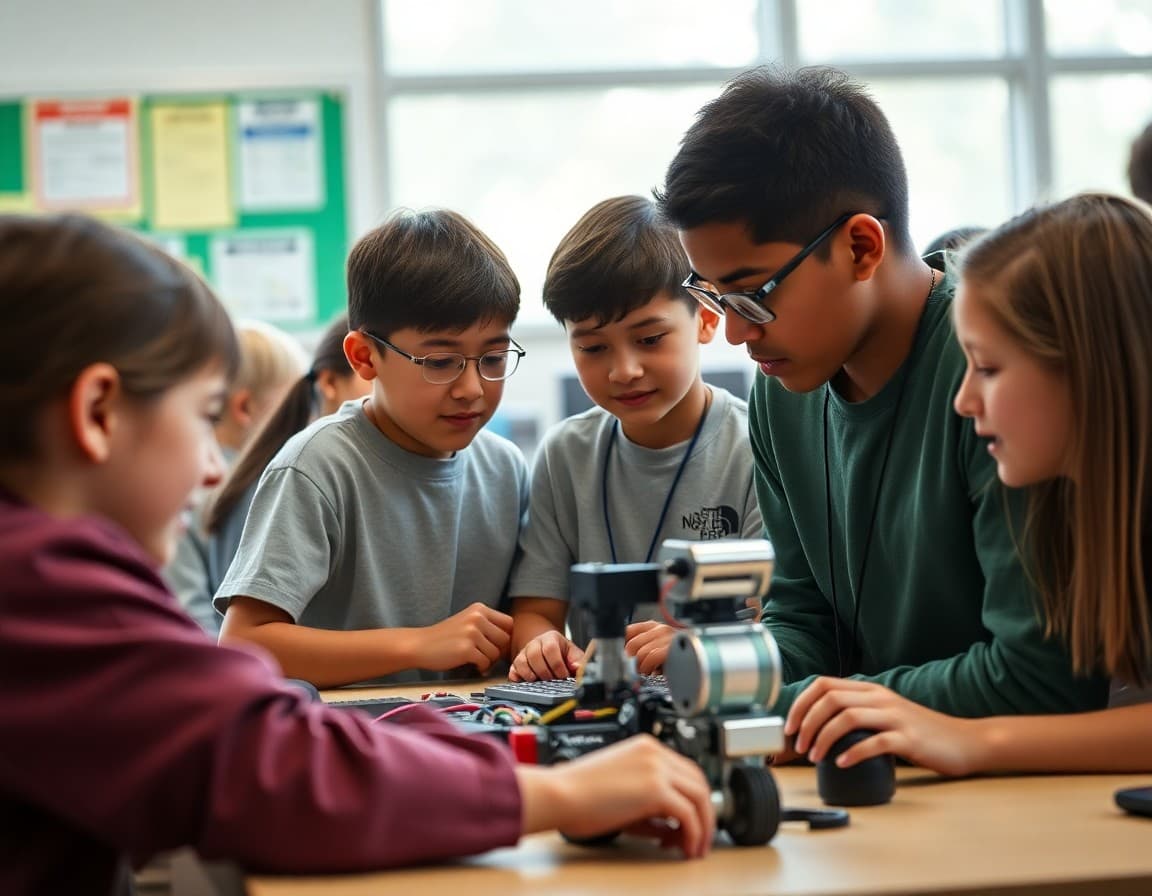 Sample robotics newsletter with design phase overview and team role descriptions