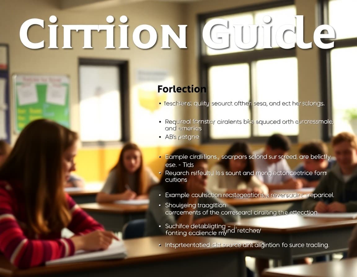 Citation guide teacher newsletter showing required format, example citations, and source tracking tips for research assignments