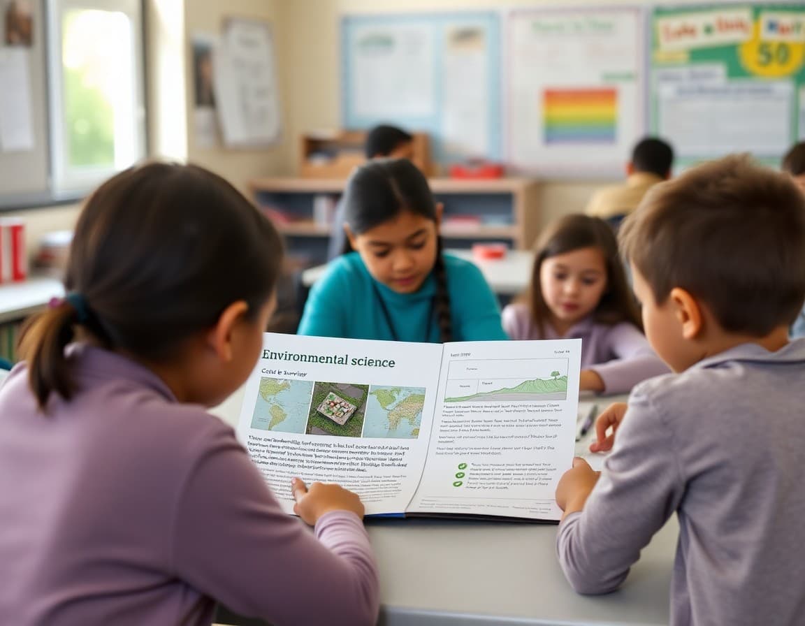 Environmental science teacher newsletter showing unit overview, local environmental connections, and family engagement activities