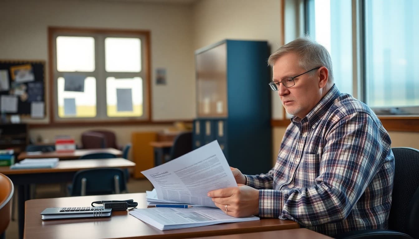 North Dakota superintendent preparing a district newsletter for rural school families