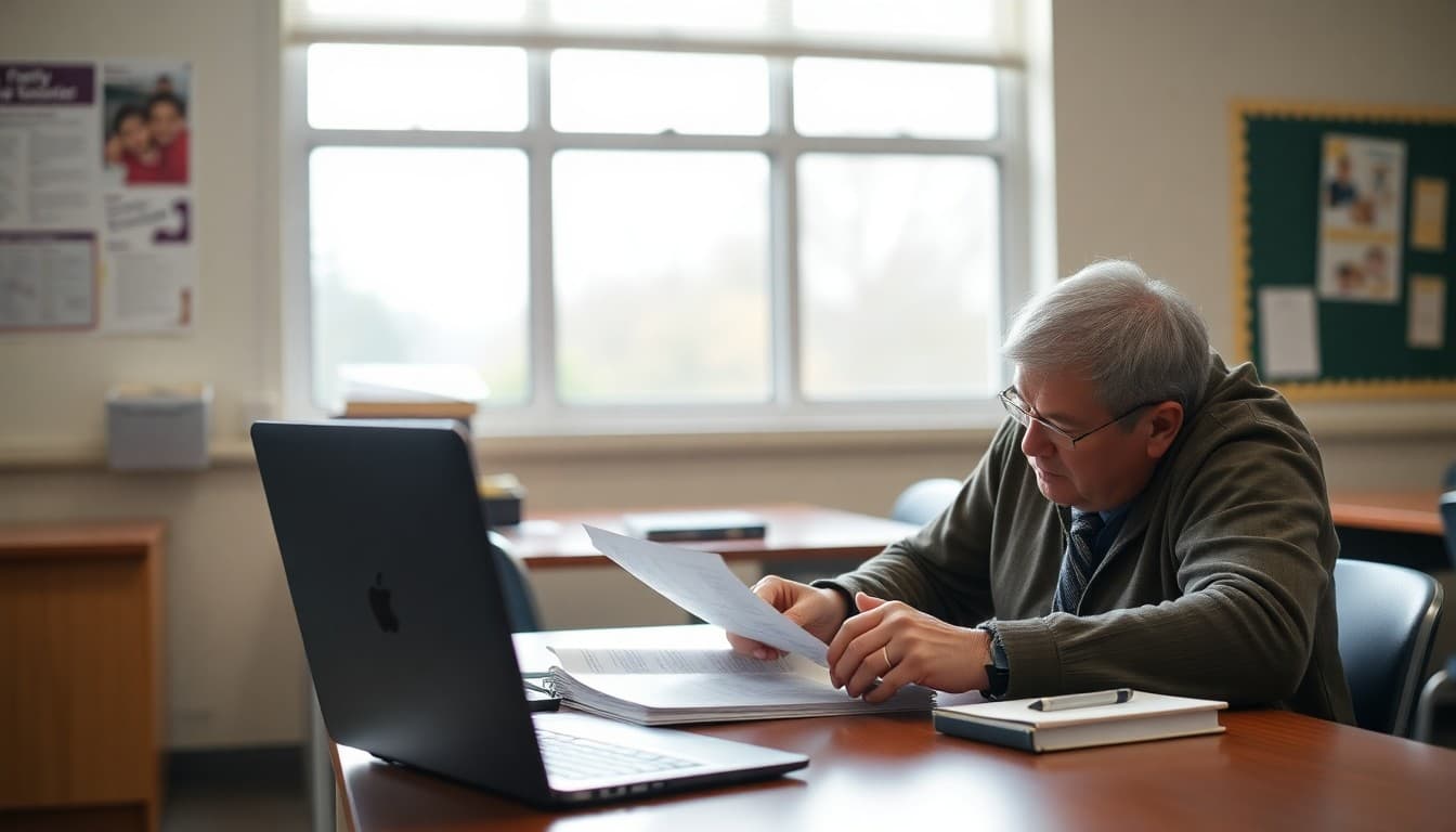 Oregon school district superintendent working on a district family newsletter