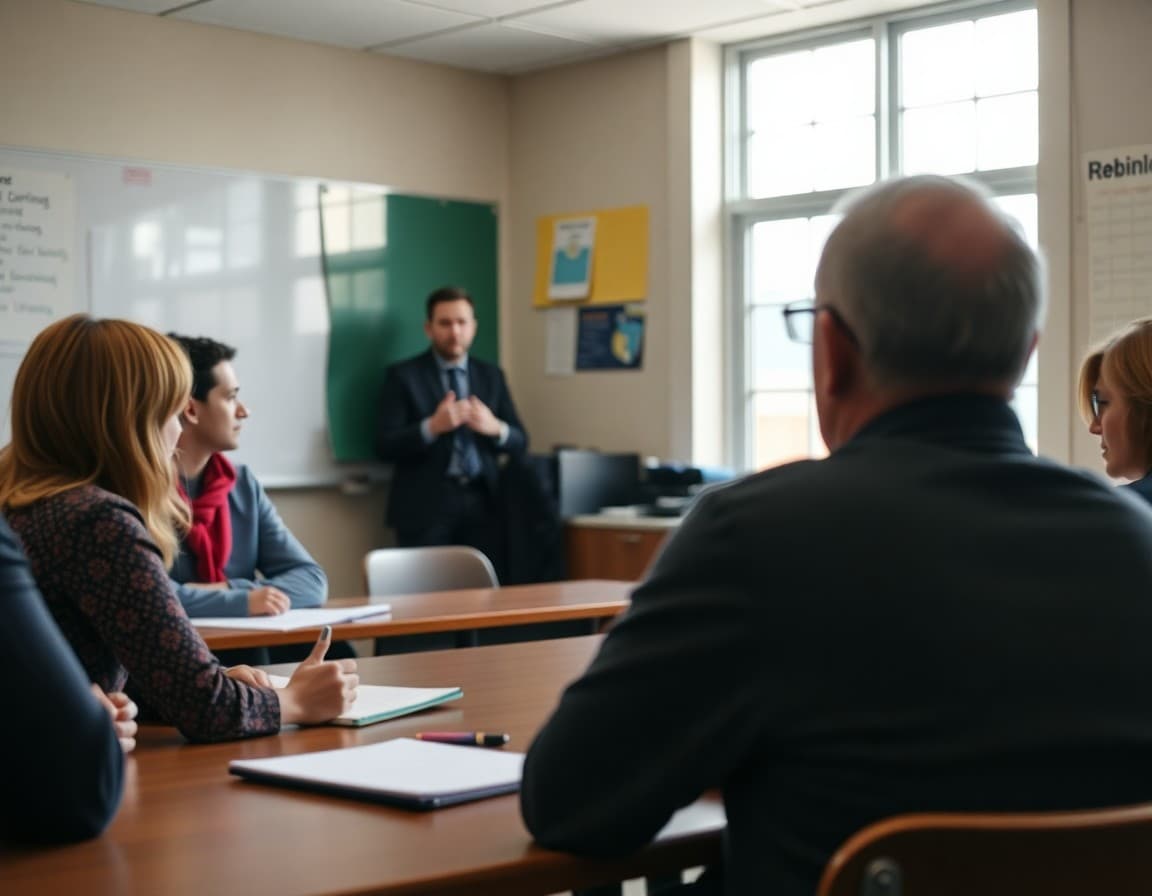 District ELL coordinator presenting language program expansion plan to school principals
