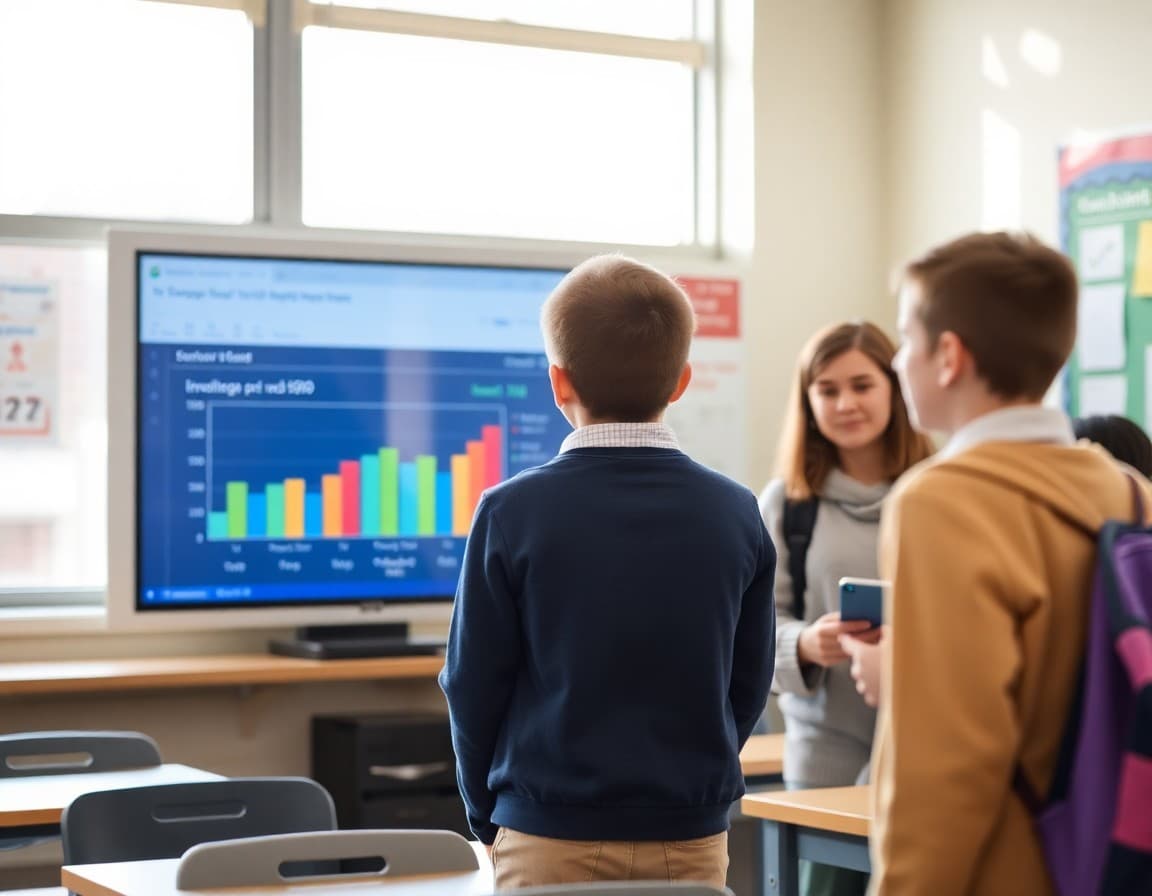 Energy dashboard showing district school utility cost reduction progress from efficiency improvements