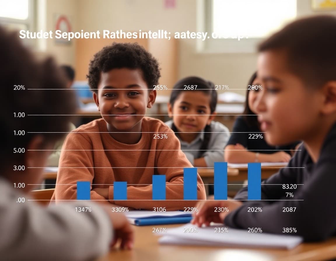 Chart showing district student proficiency rates disaggregated by demographic group